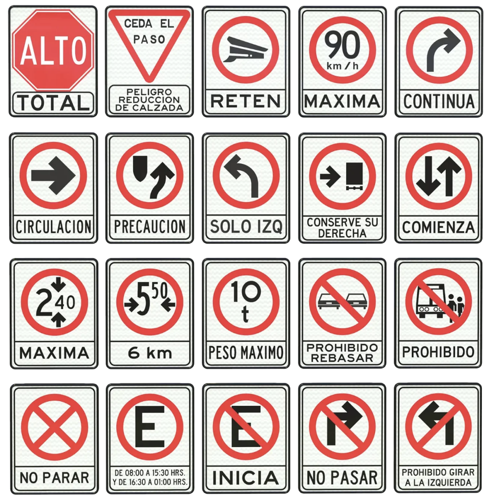 Panneau de signalisation routière au Costa Rica